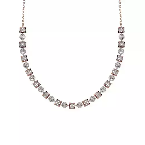 High Jewelry Diamond Necklace Earrings Set stl jcd render