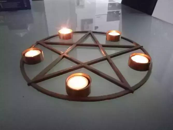 Nice gothik pentagram candle holder 