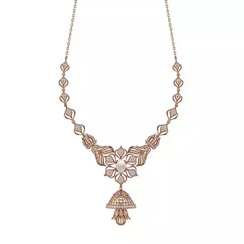 High Jewelry Diamond Necklace Earrings Set stl jcd render