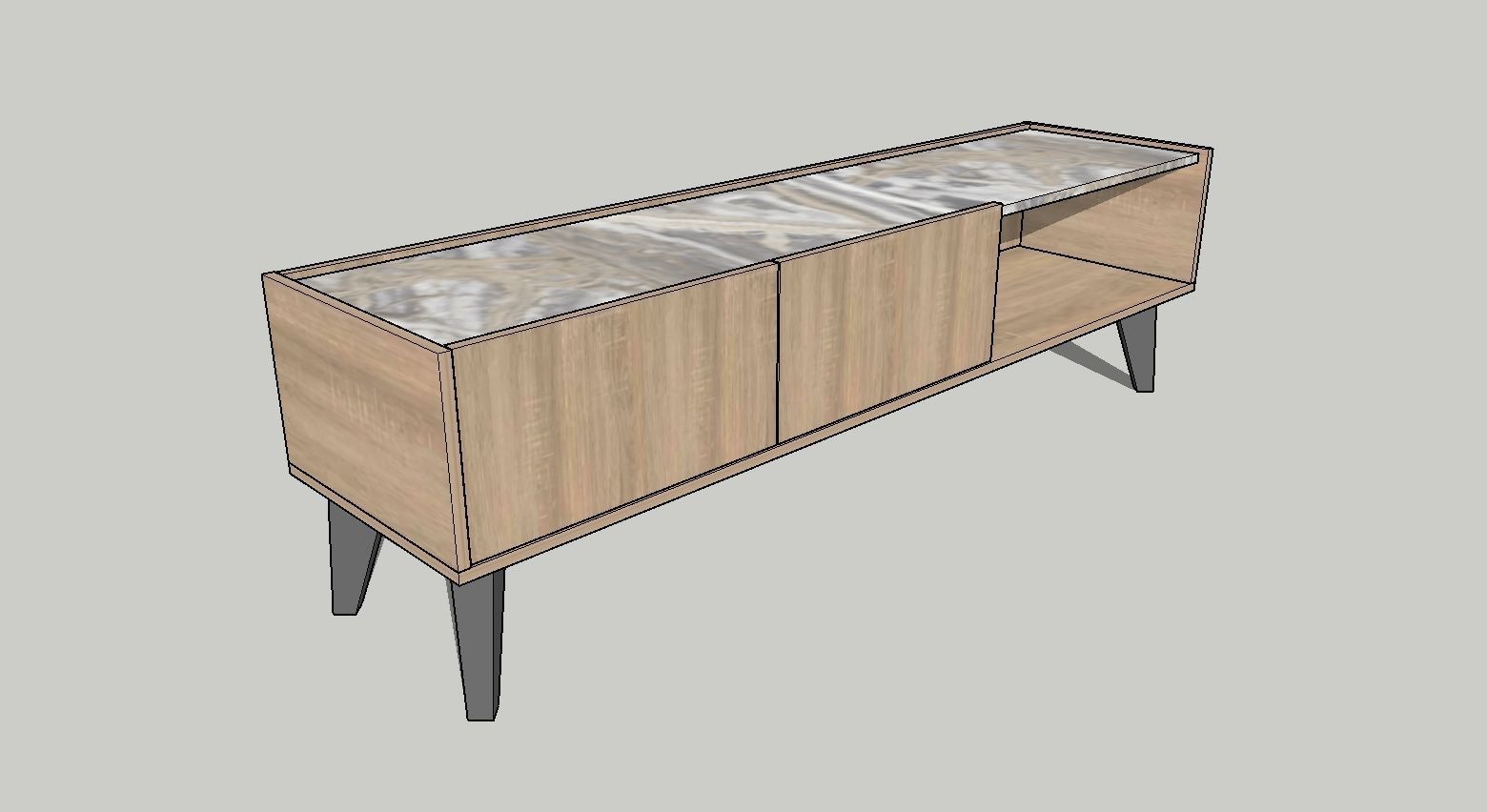 TV Stand 3D model_3