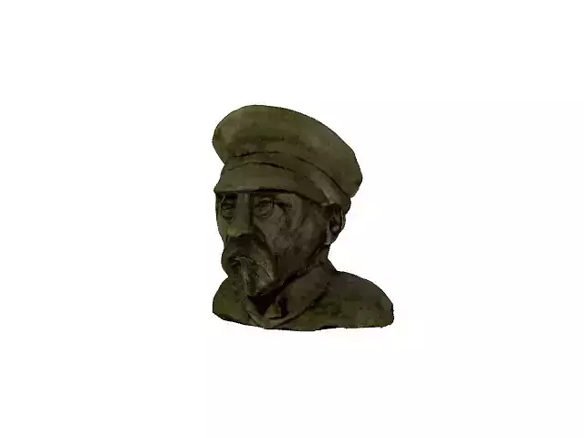 Masaryk bust of man in hat
