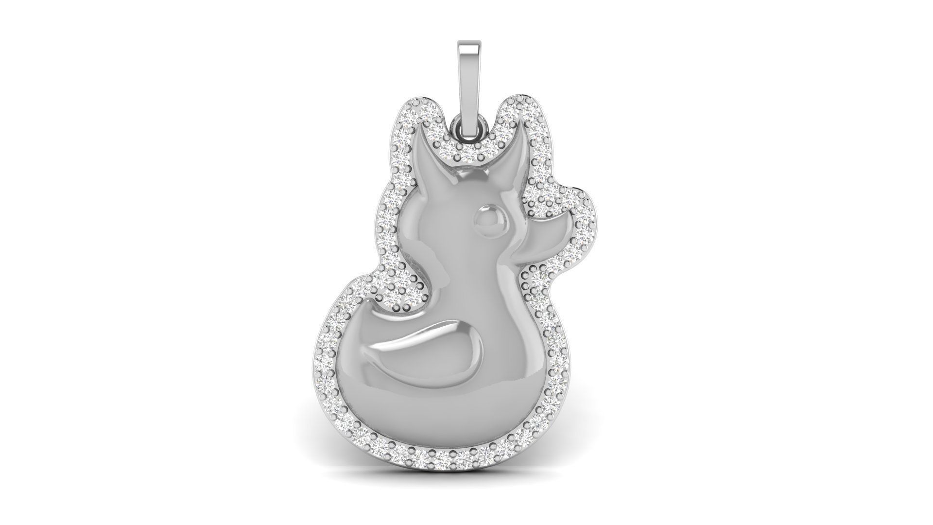 Duck With Horns Diamond Pendant  3D print model_3