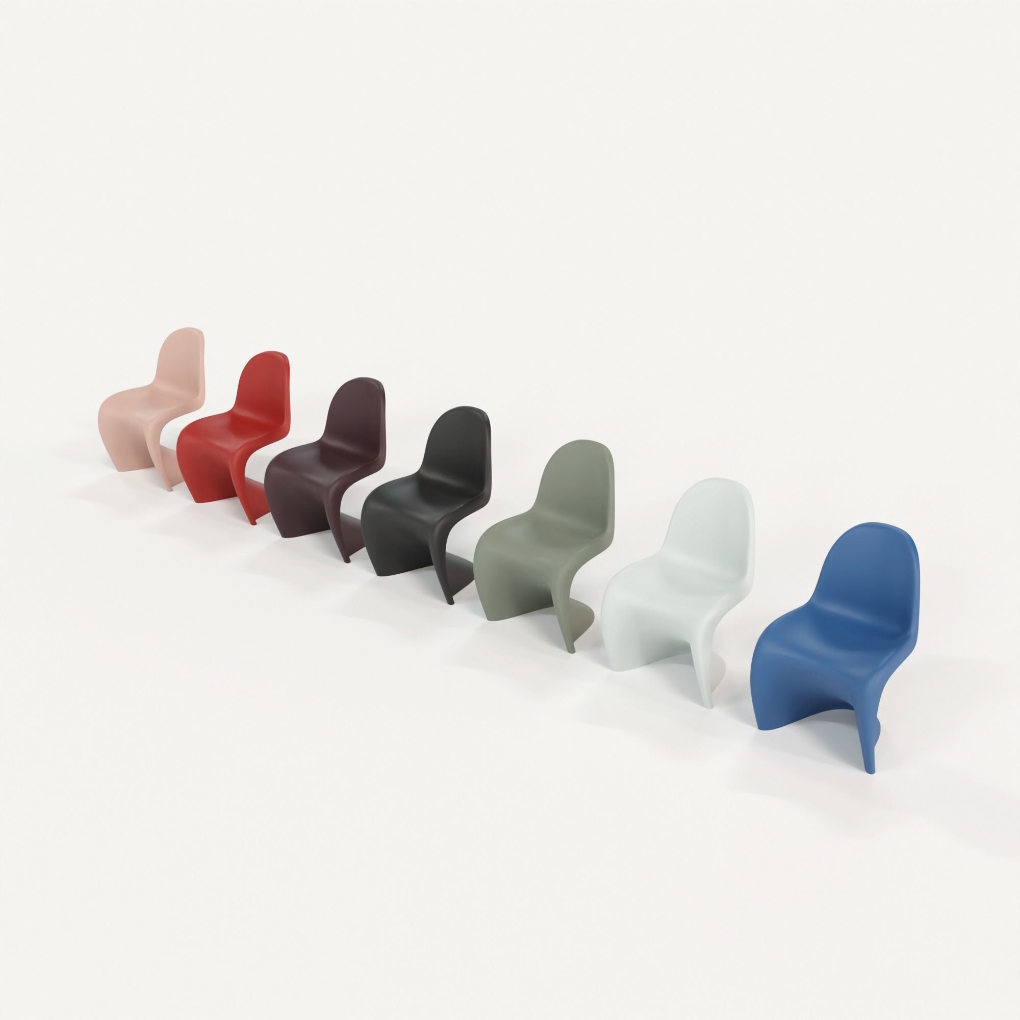 Panton Chair - All colors set 3D model_1