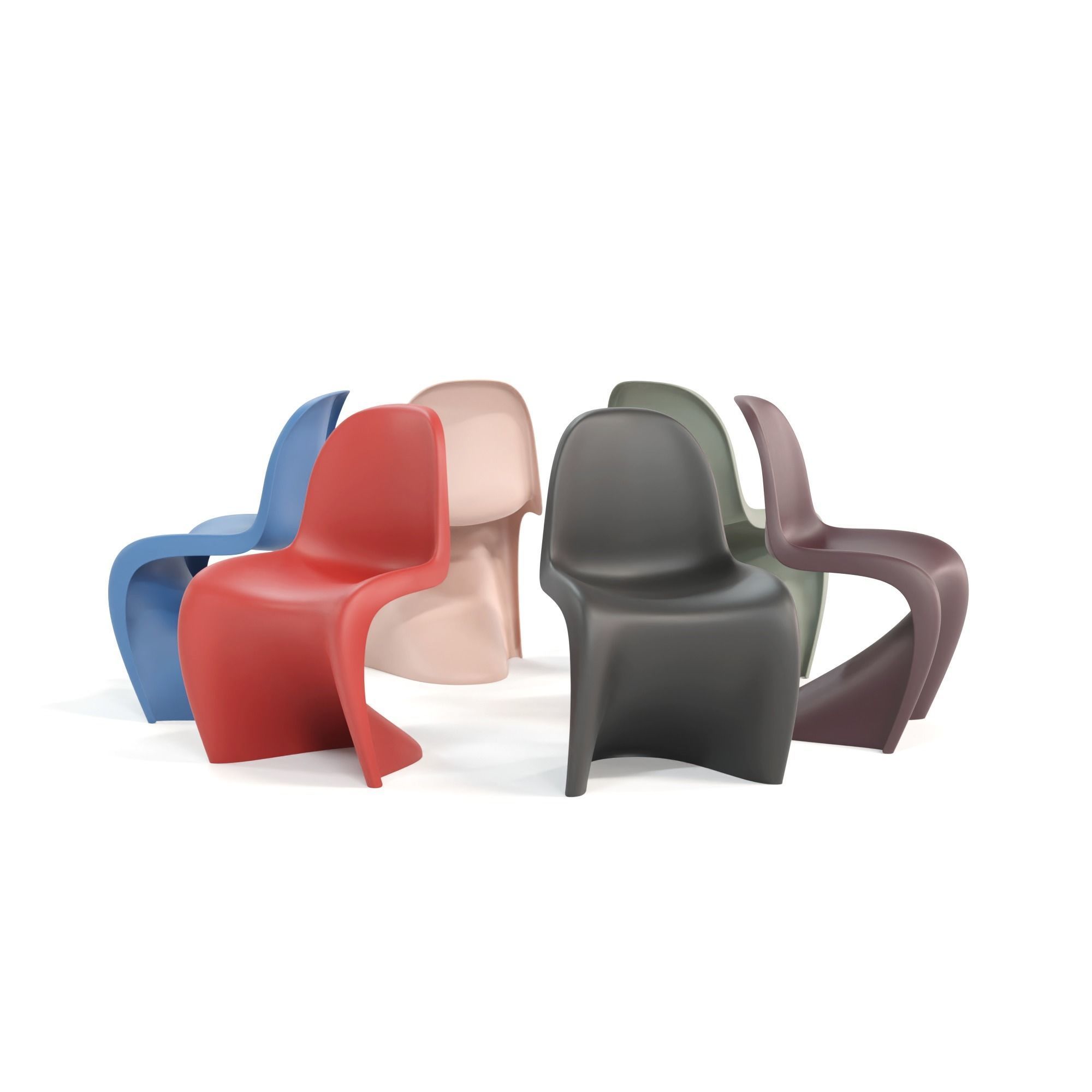 Panton Chair - All colors set 3D model_4