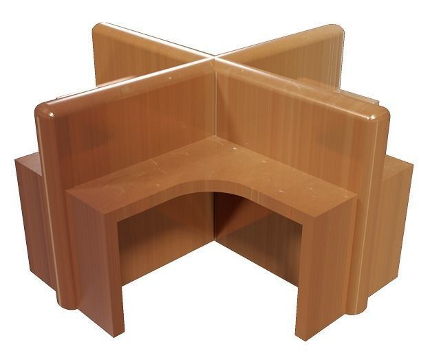 Cartoon Modular Workstation Low-poly 3D model_1