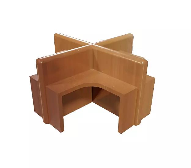 Cartoon Modular Workstation Low-poly 3D model_0