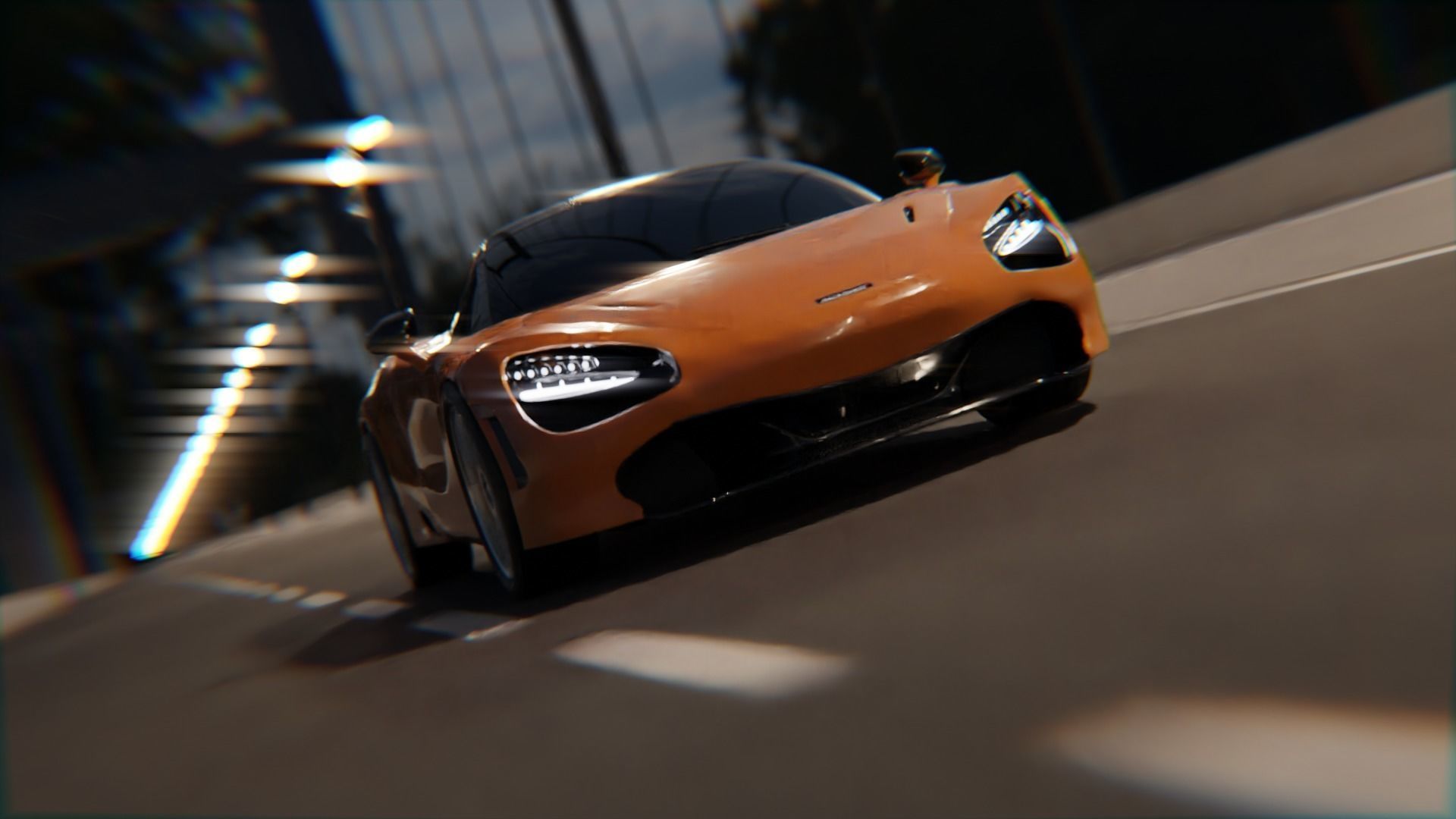  animated car driving on the road Low-poly 3D model_4