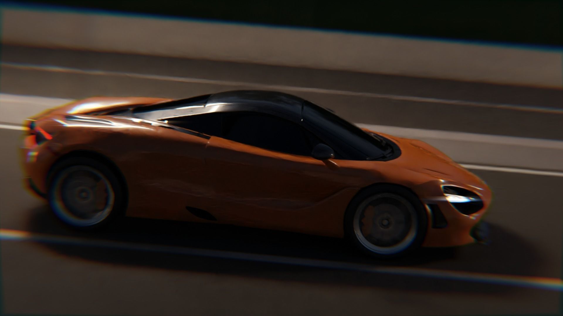  animated car driving on the road Low-poly 3D model_2