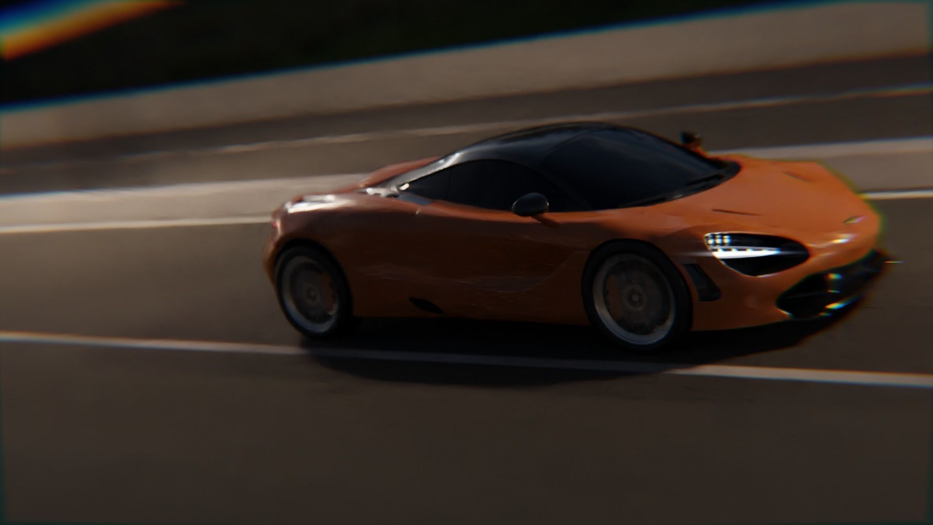  animated car driving on the road Low-poly 3D model_3