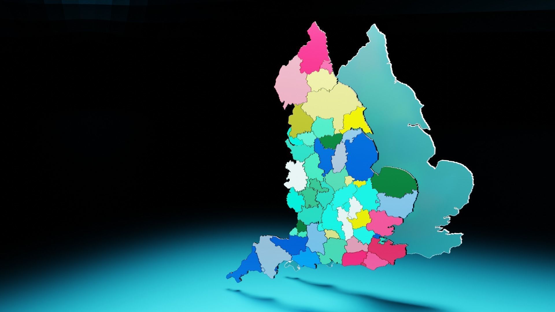 ENGLAND POLITICAL MAP LAYOUT Low-poly 3D model_17