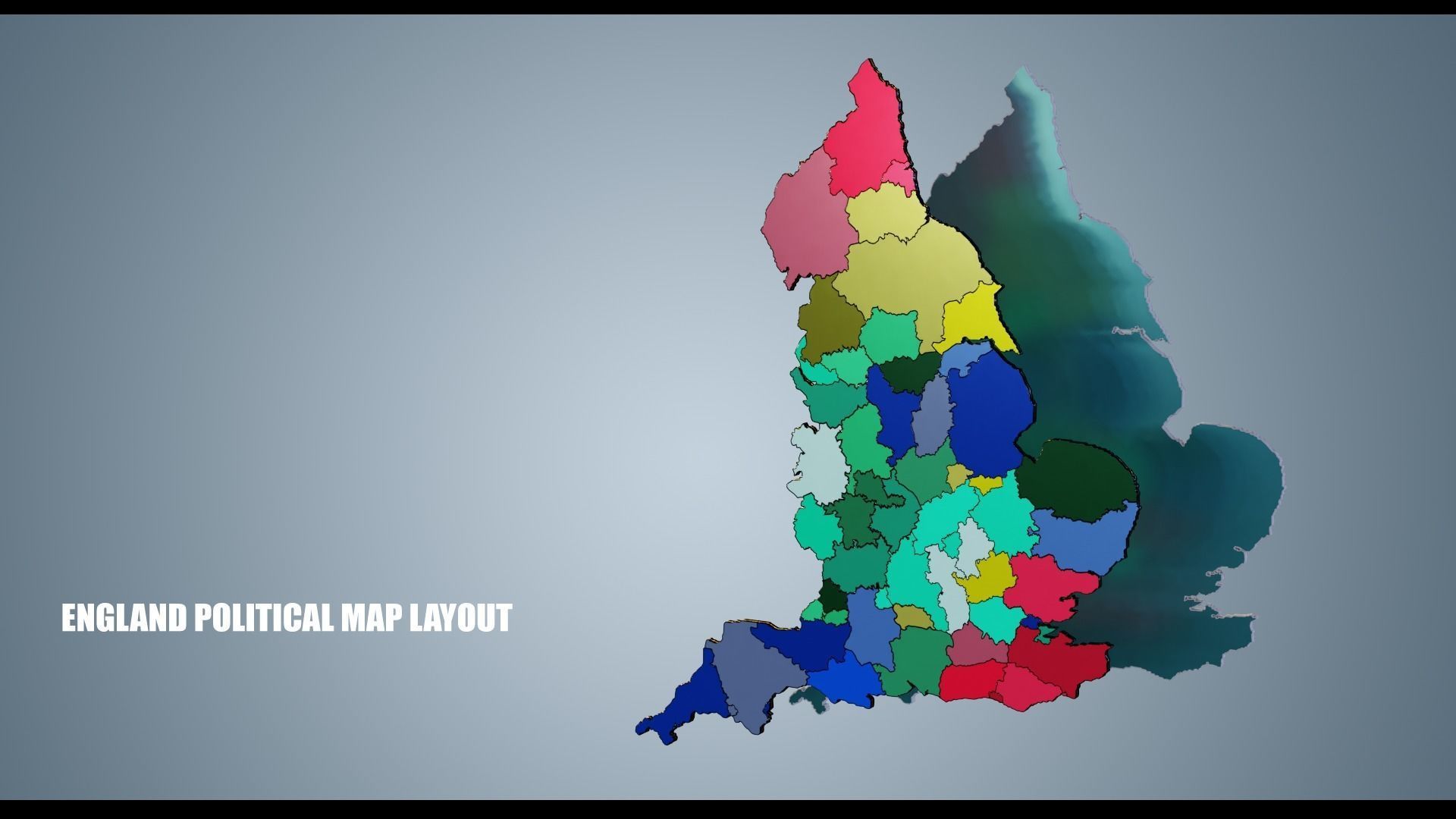 ENGLAND POLITICAL MAP LAYOUT Low-poly 3D model_14