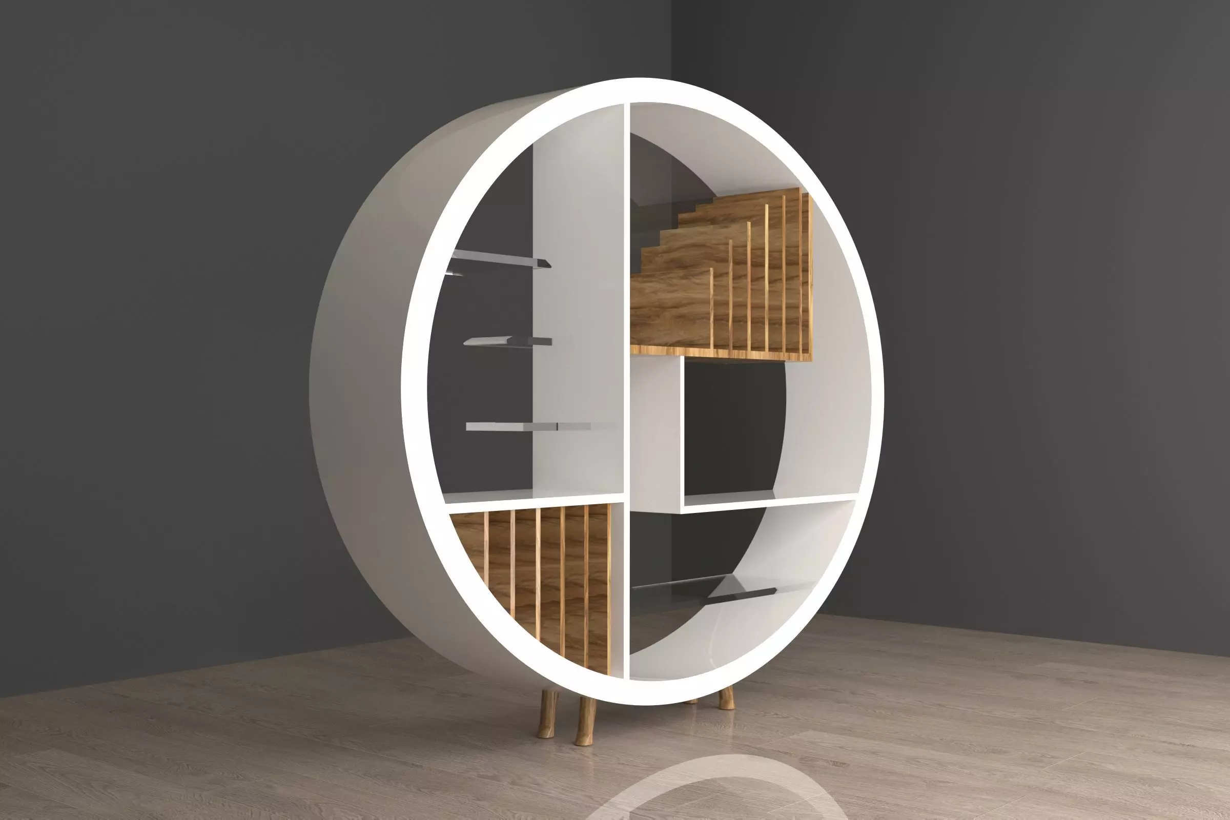Modern bookcase  3D model_0