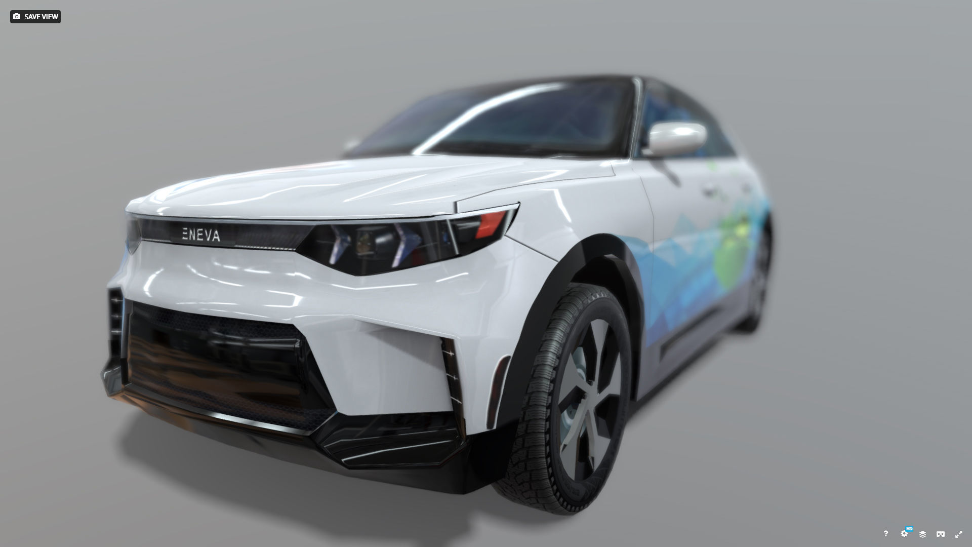 ENEVA electric futuristic car Low-poly 3D model_3