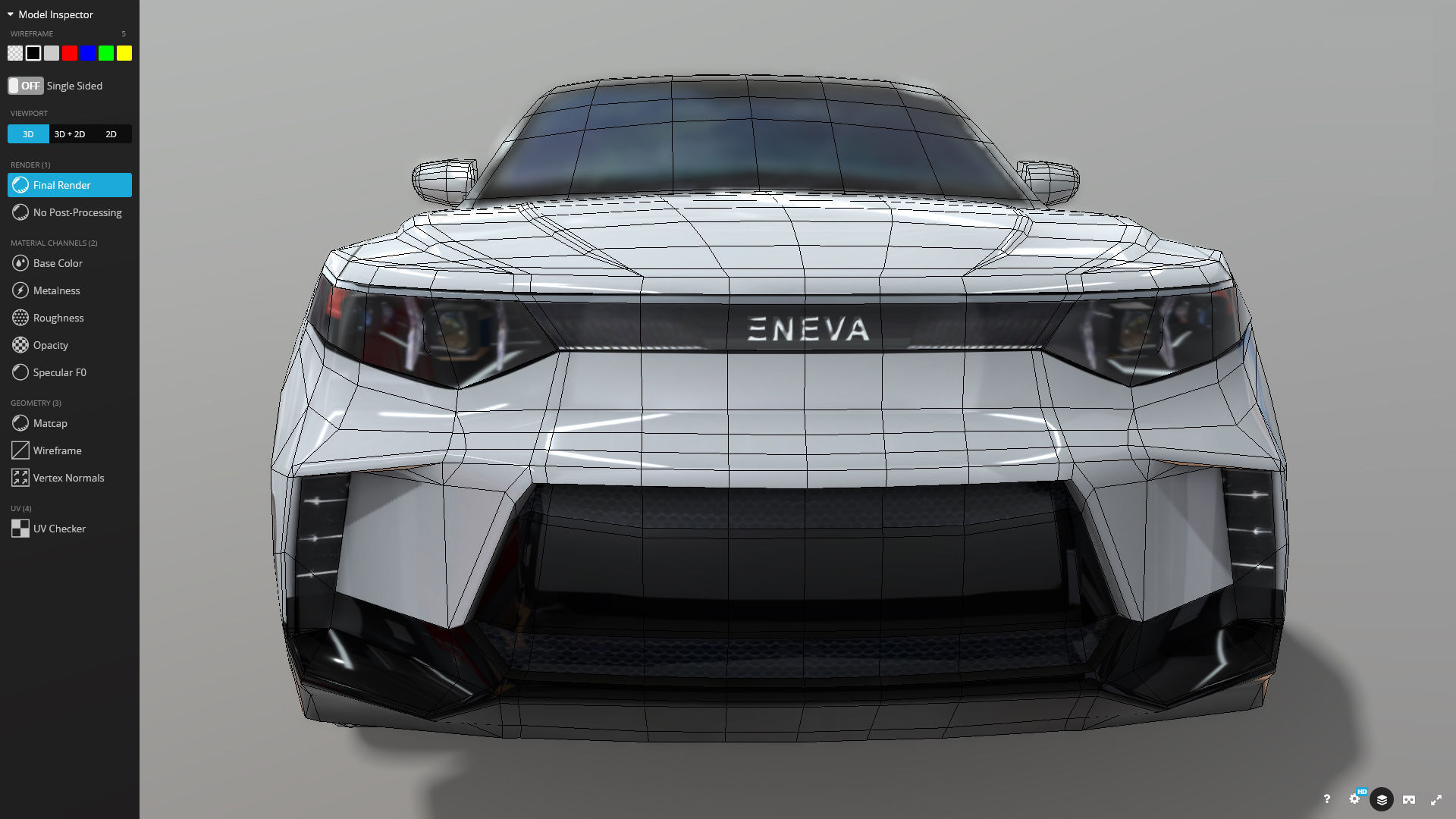 ENEVA electric futuristic car Low-poly 3D model_12