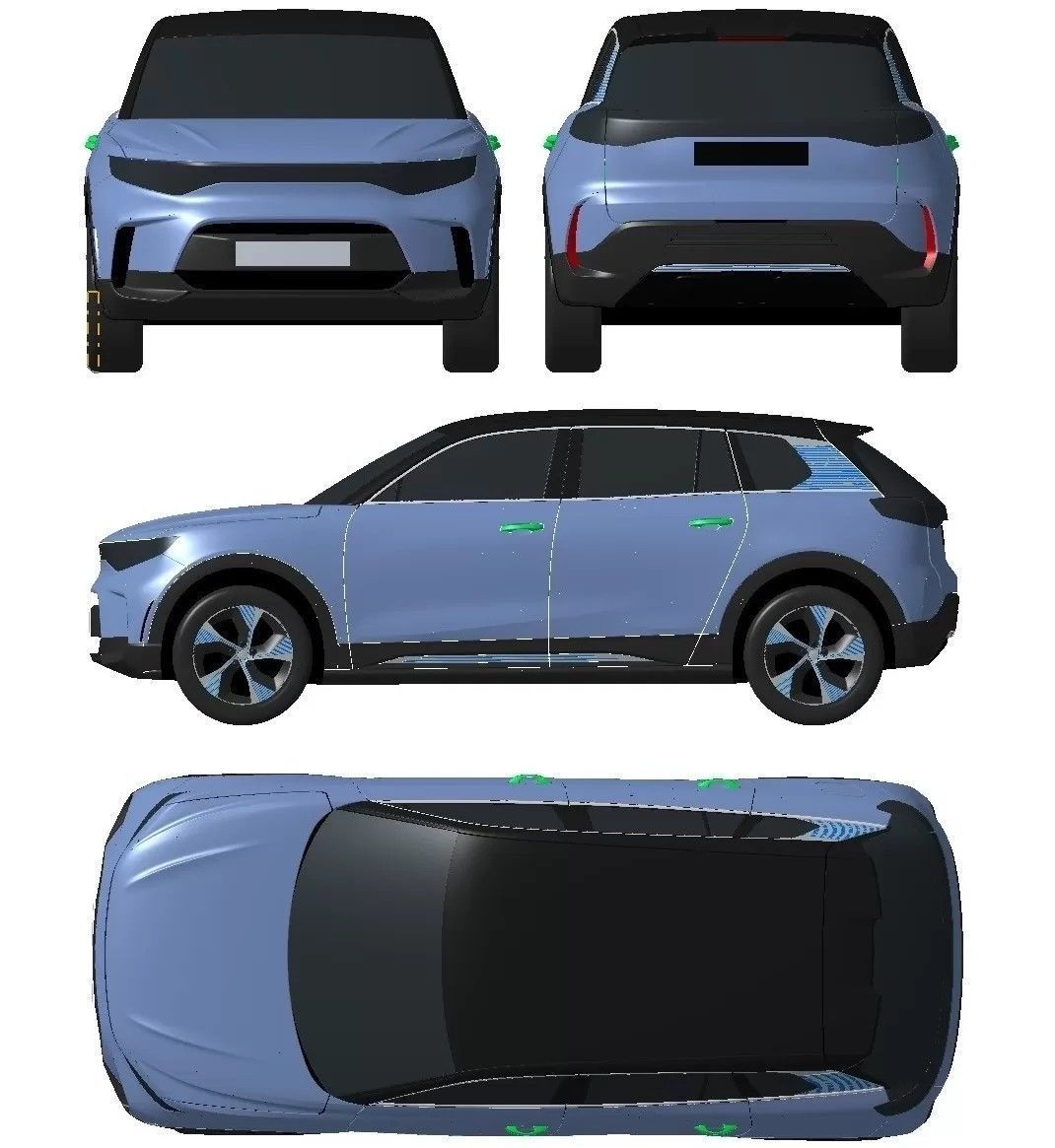 ENEVA electric futuristic car Low-poly 3D model_18