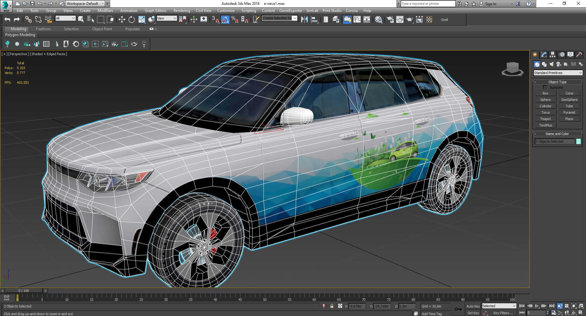 ENEVA electric futuristic car Low-poly 3D model_17
