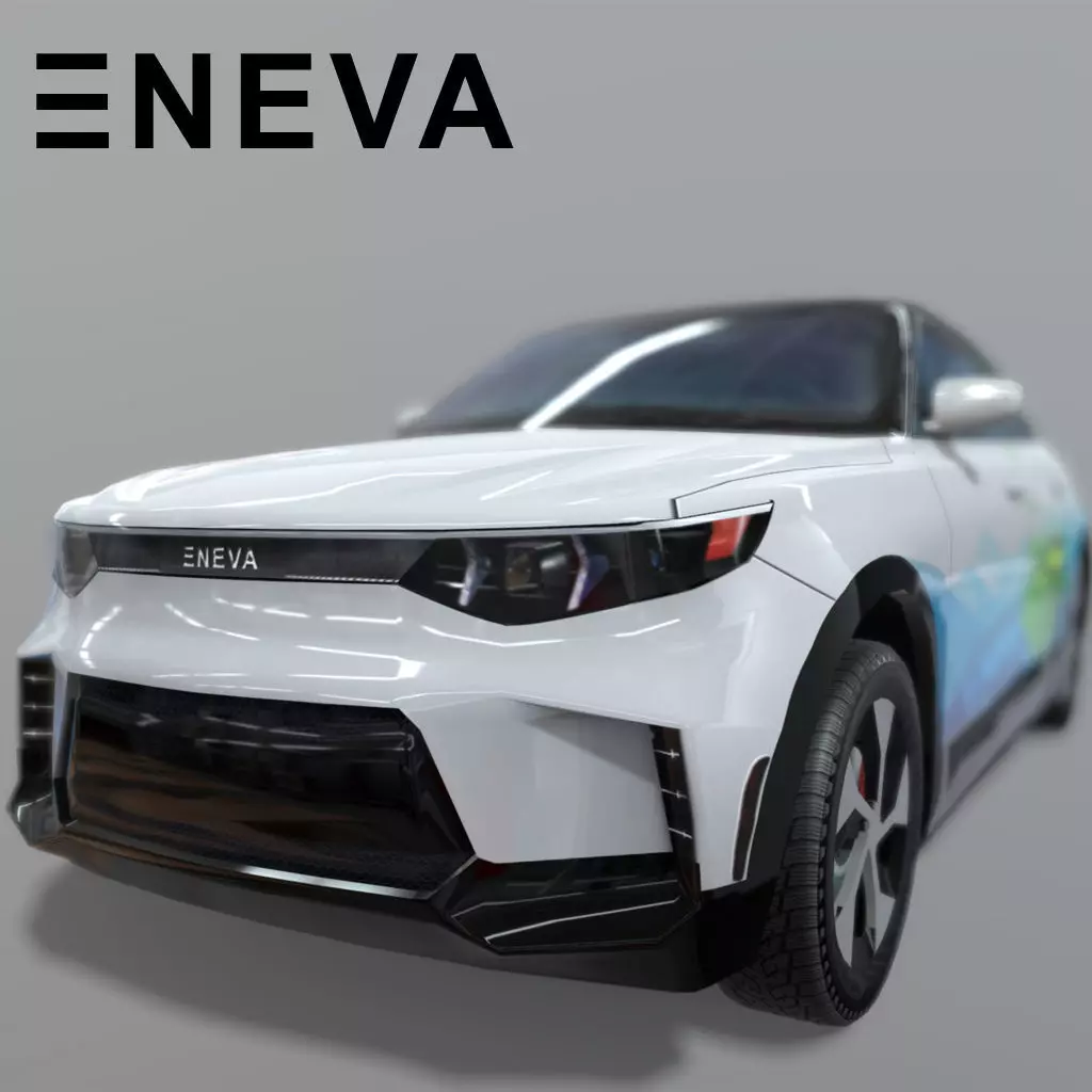 ENEVA electric futuristic car Low-poly 3D model_0