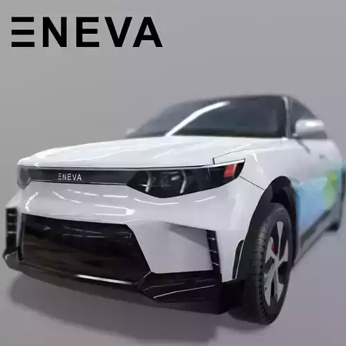 ENEVA electric futuristic car Low-poly 3D model