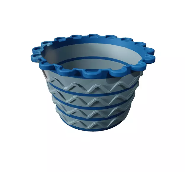MultiColor Flower Pot Low-poly 3D model_0