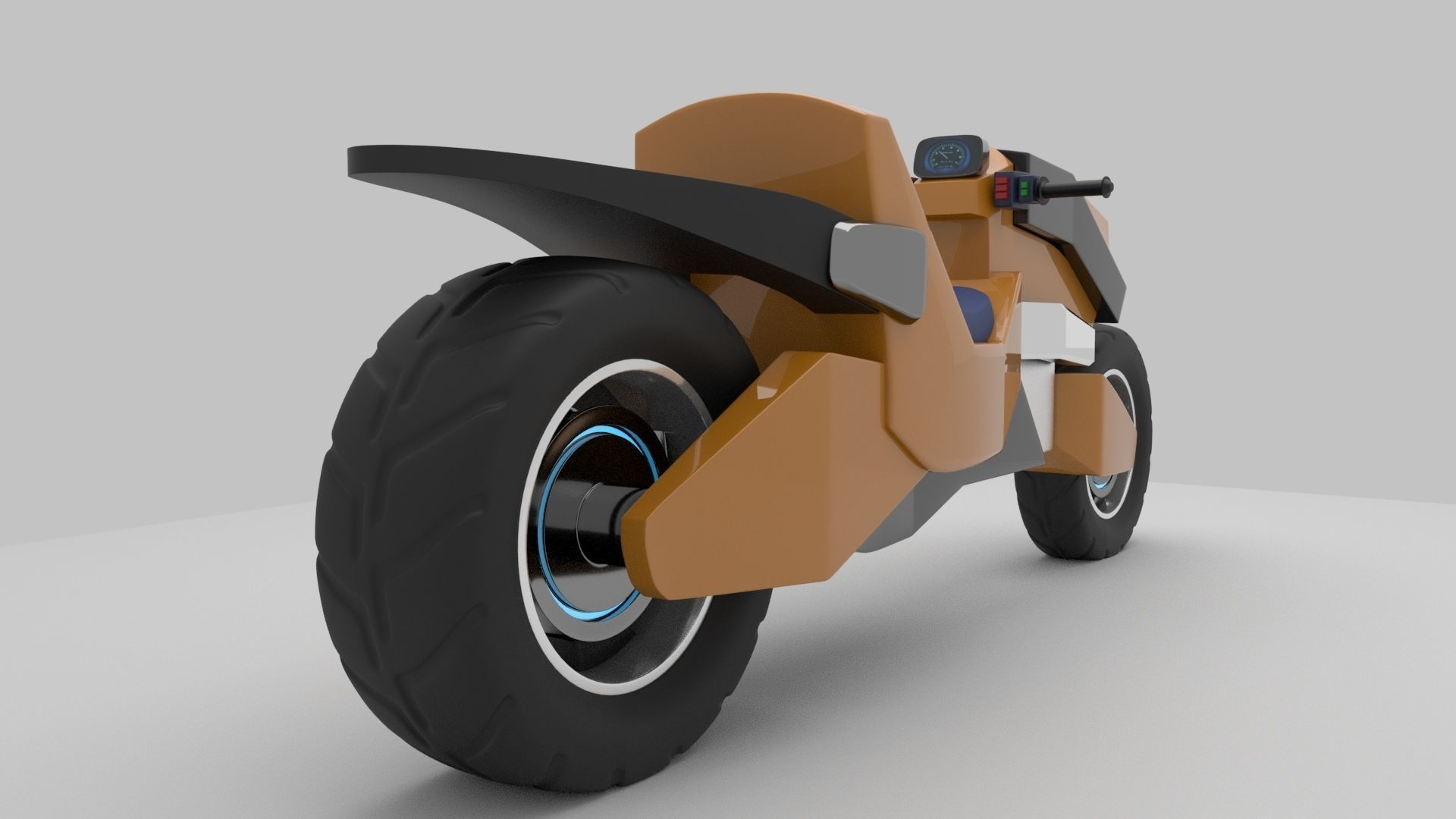 Motorcycle Cyberpunk Low Poly Low-poly 3D model_3