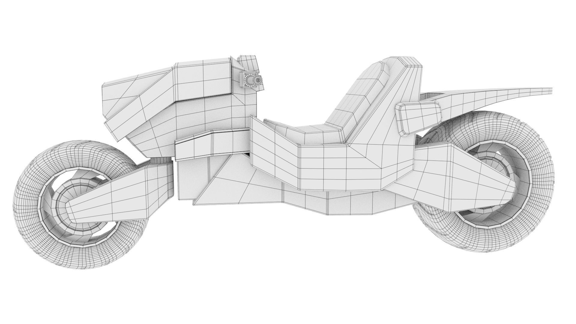  Motorcycle Cyberpunk Low Poly Low-poly 3D model_10