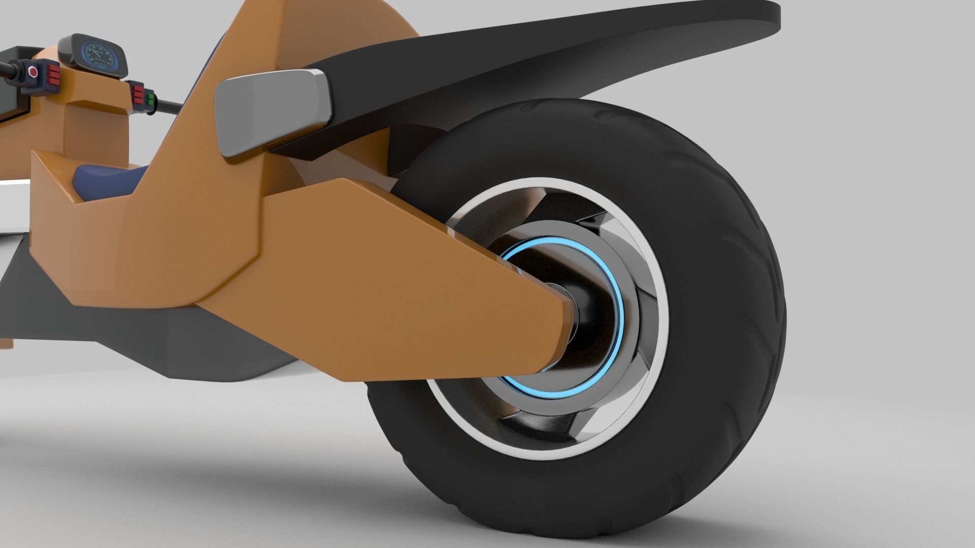  Motorcycle Cyberpunk Low Poly Low-poly 3D model_5