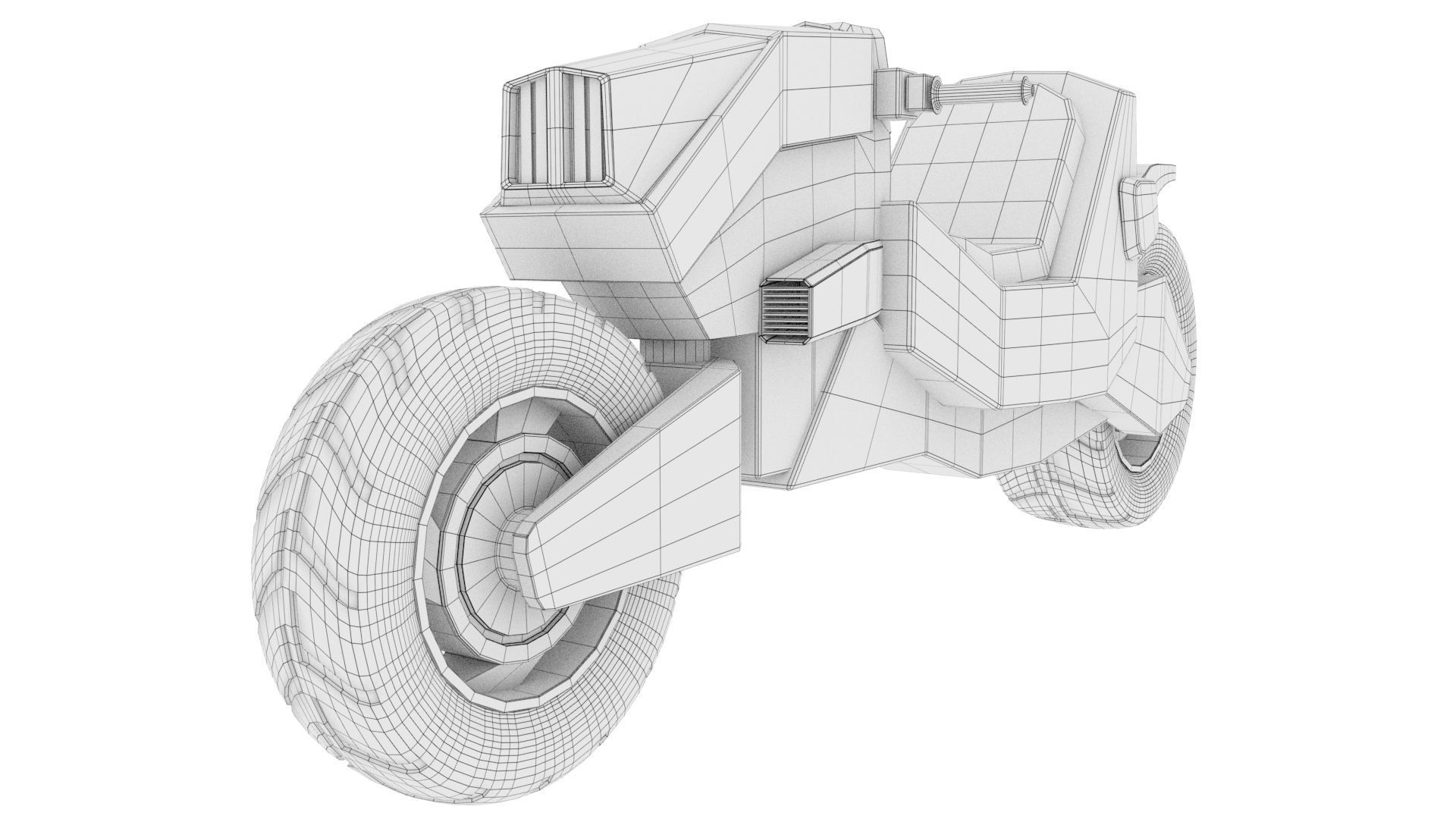  Motorcycle Cyberpunk Low Poly Low-poly 3D model_9