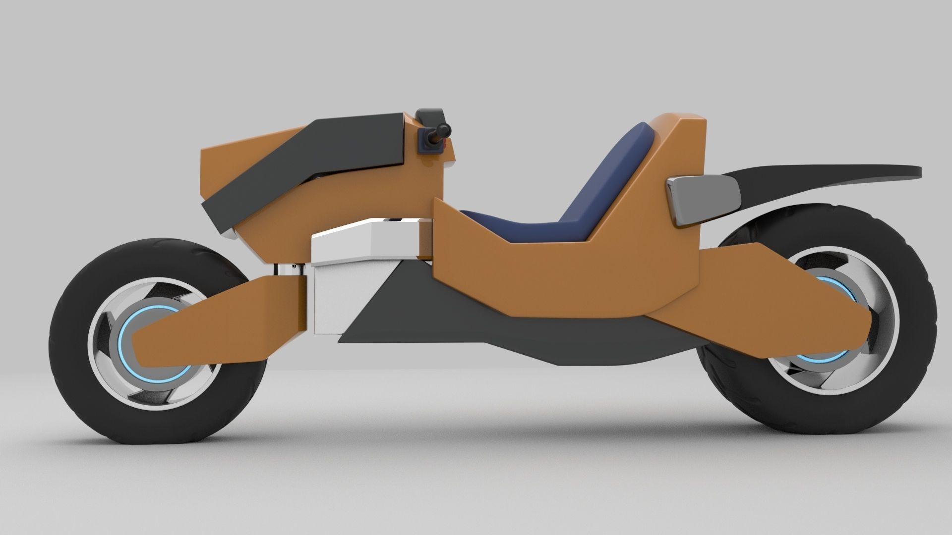  Motorcycle Cyberpunk Low Poly Low-poly 3D model_2