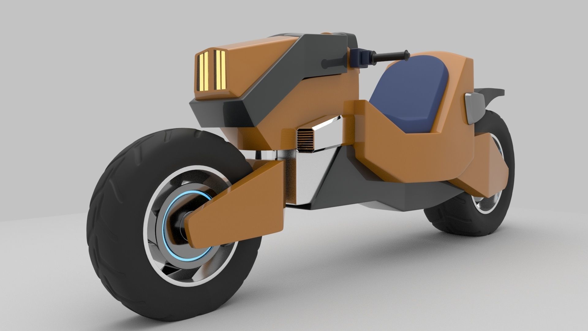  Motorcycle Cyberpunk Low Poly Low-poly 3D model_1
