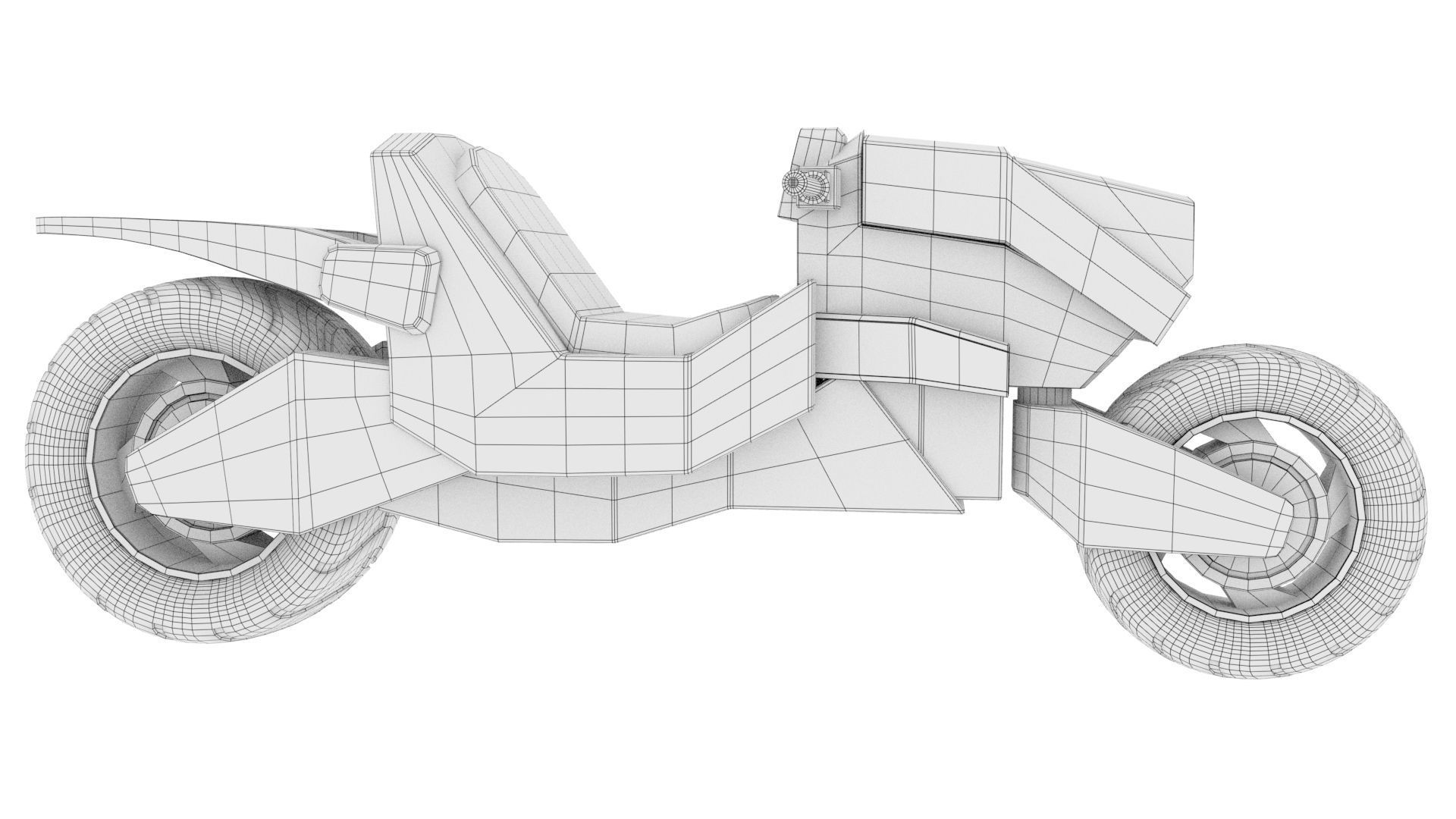  Motorcycle Cyberpunk Low Poly Low-poly 3D model_12