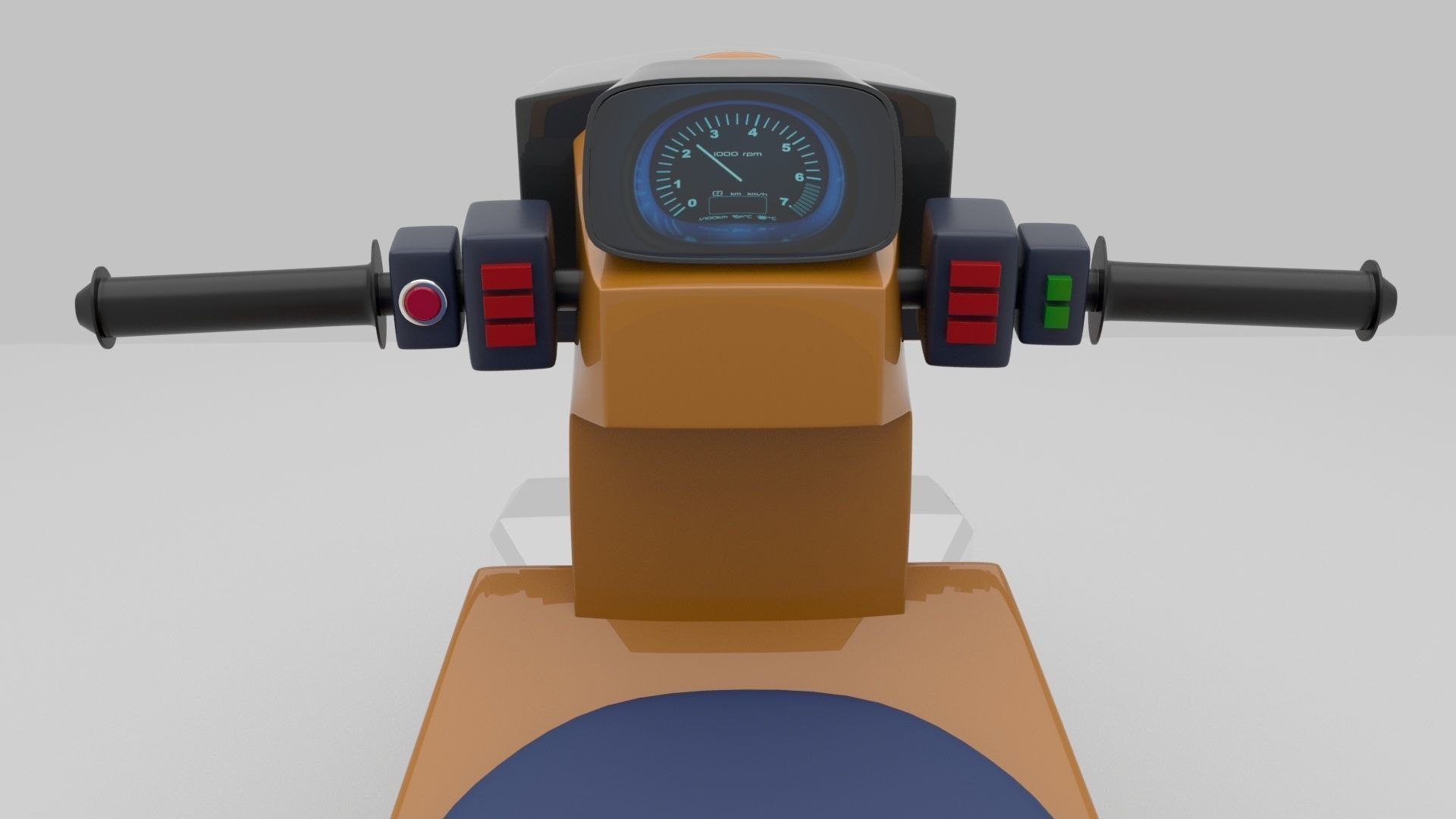  Motorcycle Cyberpunk Low Poly Low-poly 3D model_4