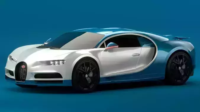 Bugatti Chiron Sport 2021 Blue White 3D model