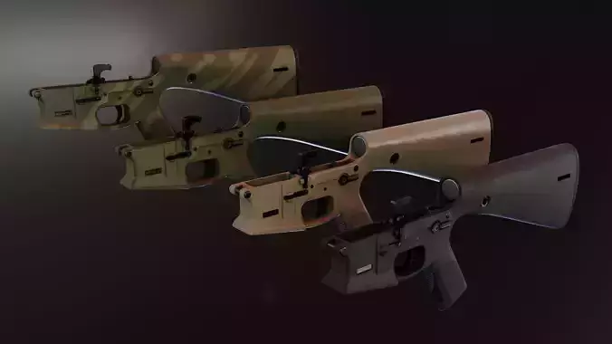 KP15 polymer AR15 Receiver Low-poly 3D model