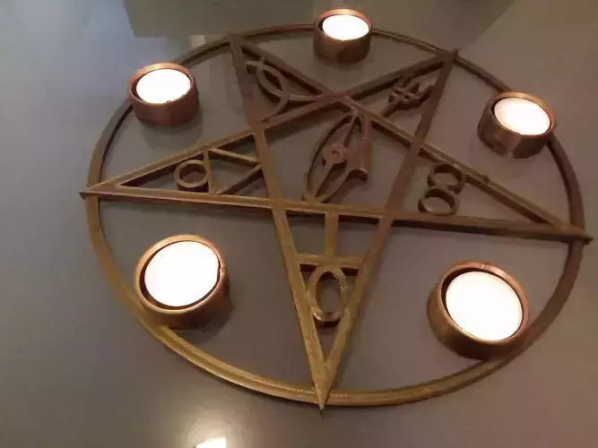 Gothik pentagram candle holder 3D print model