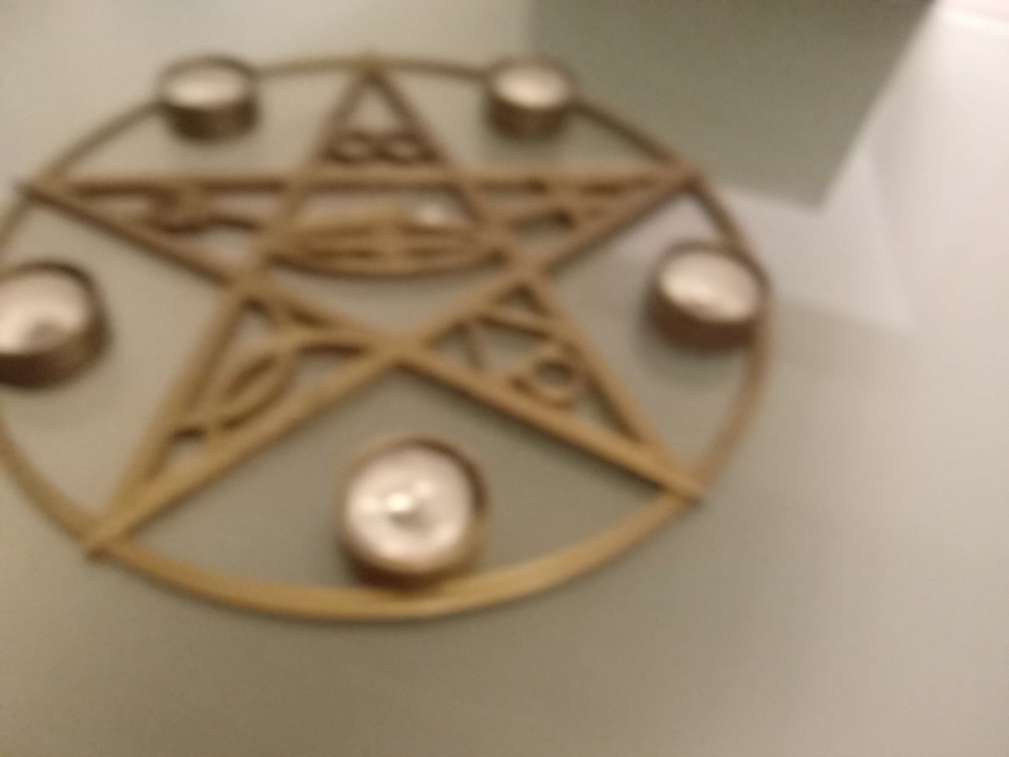 Gothik pentagram candle holder 3D print model_17