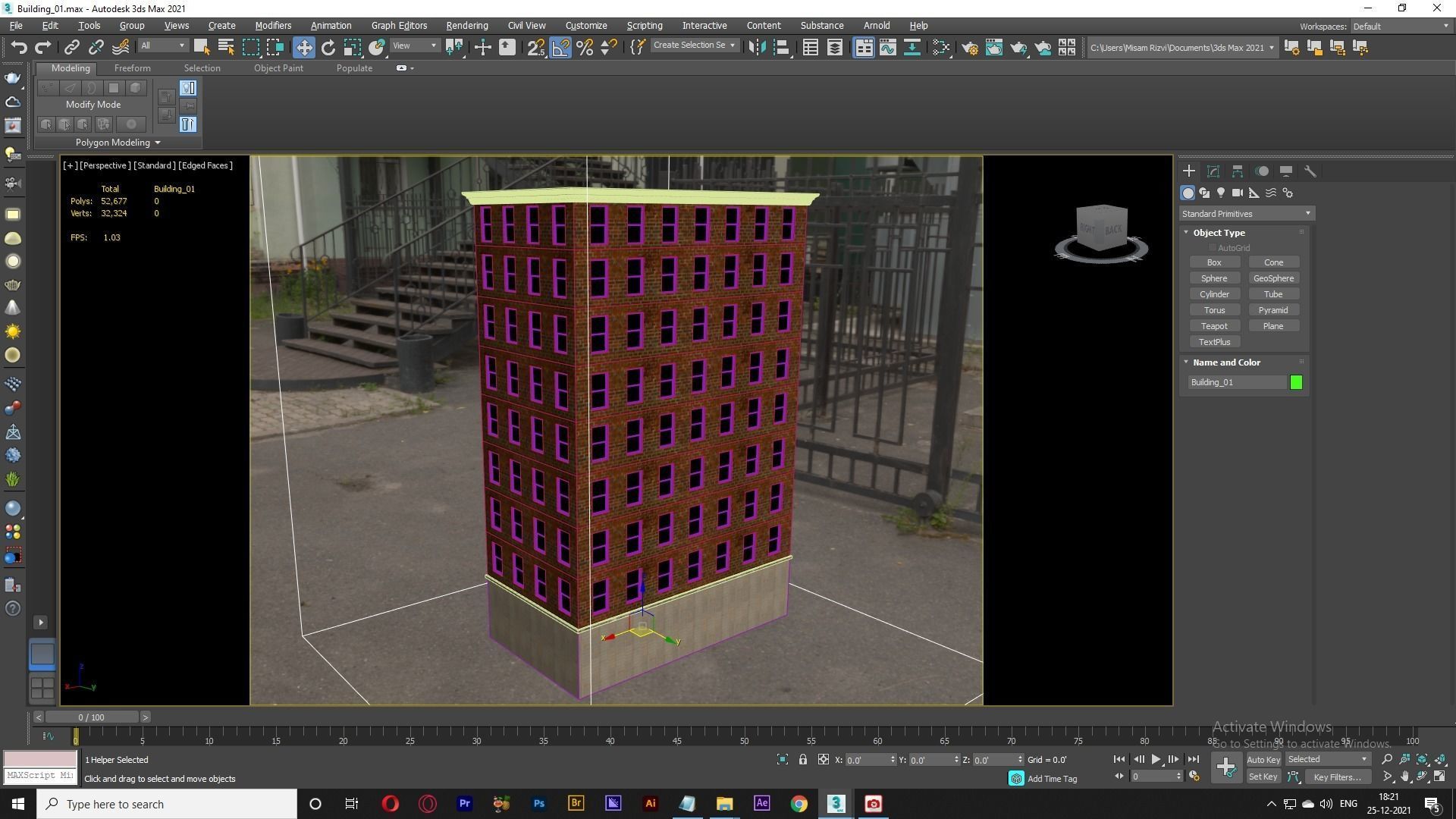 Building 01 Low-poly 3D model_3