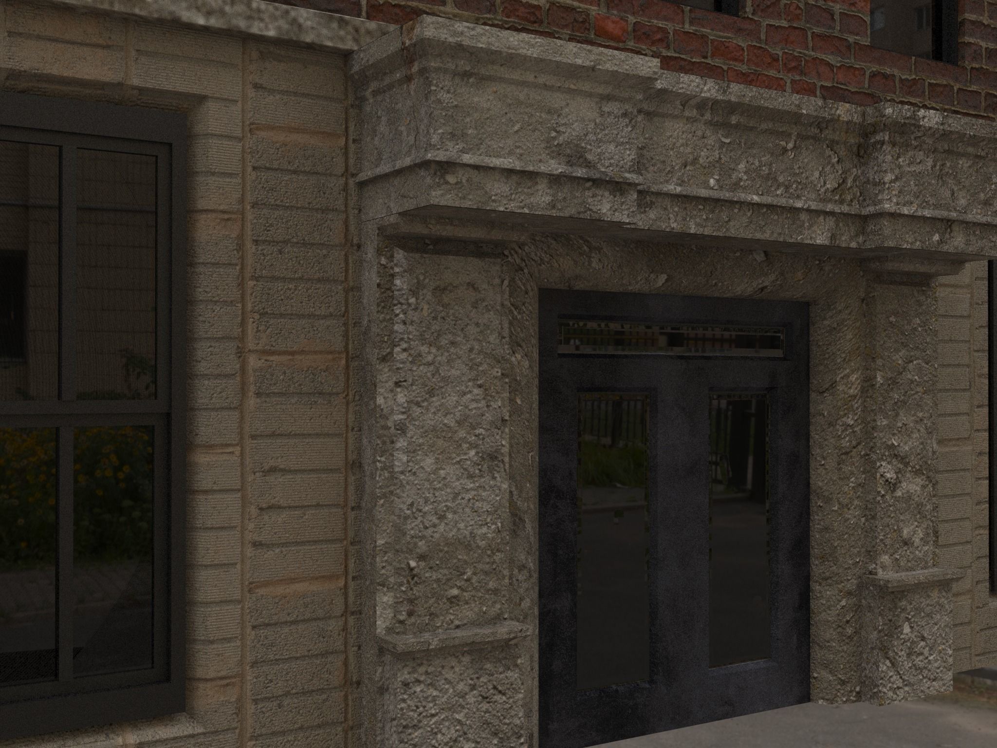 Building 01 Low-poly 3D model_1