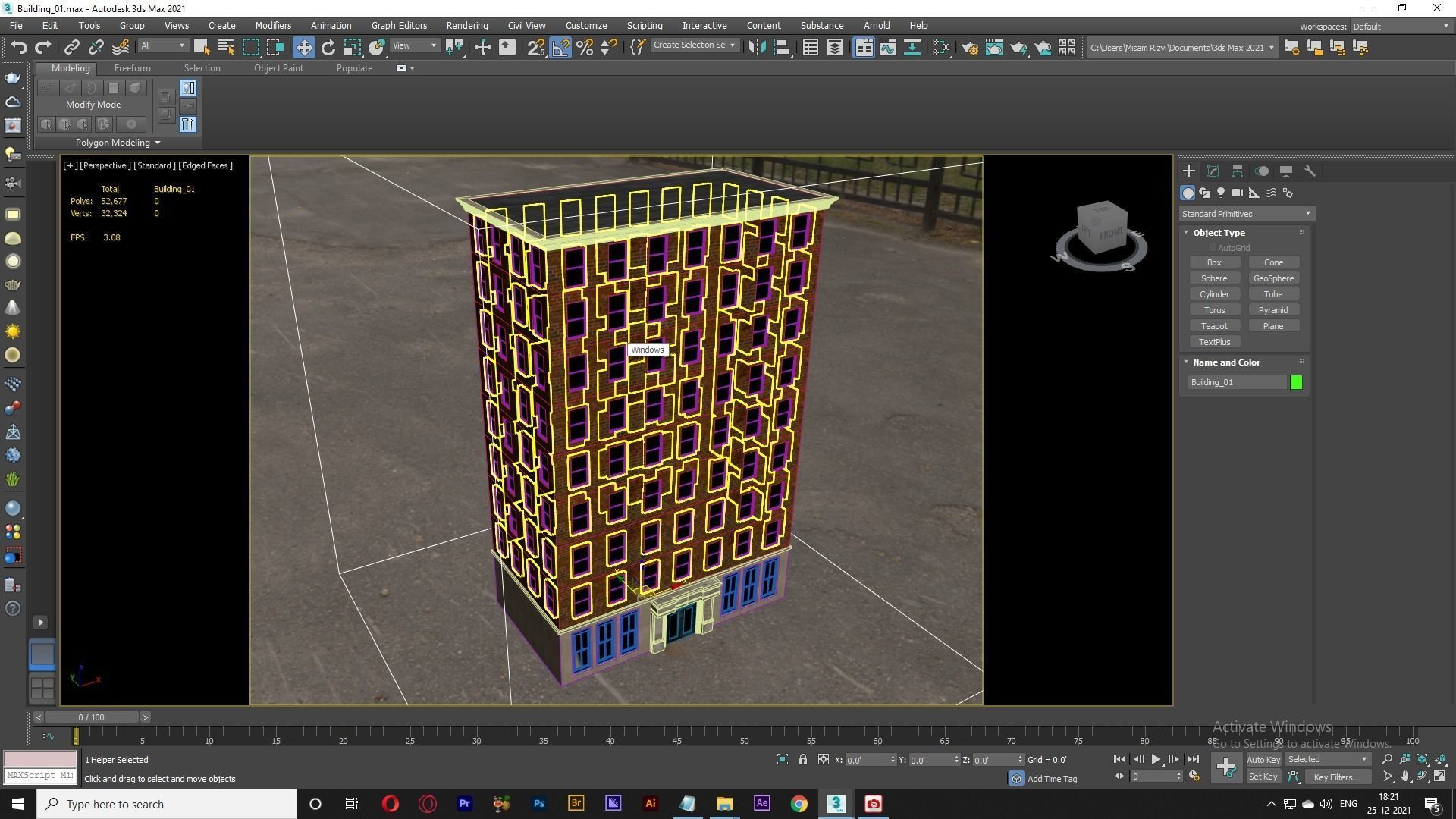 Building 01 Low-poly 3D model_5