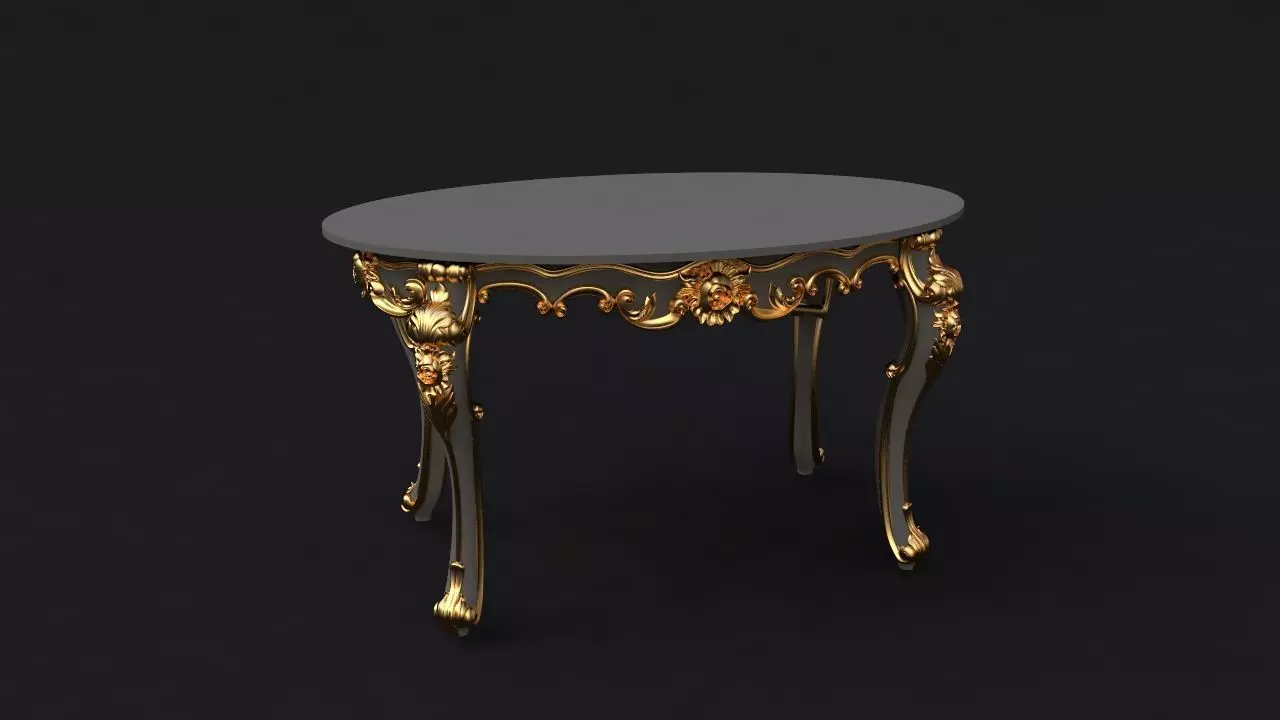 oval table 3D model_0