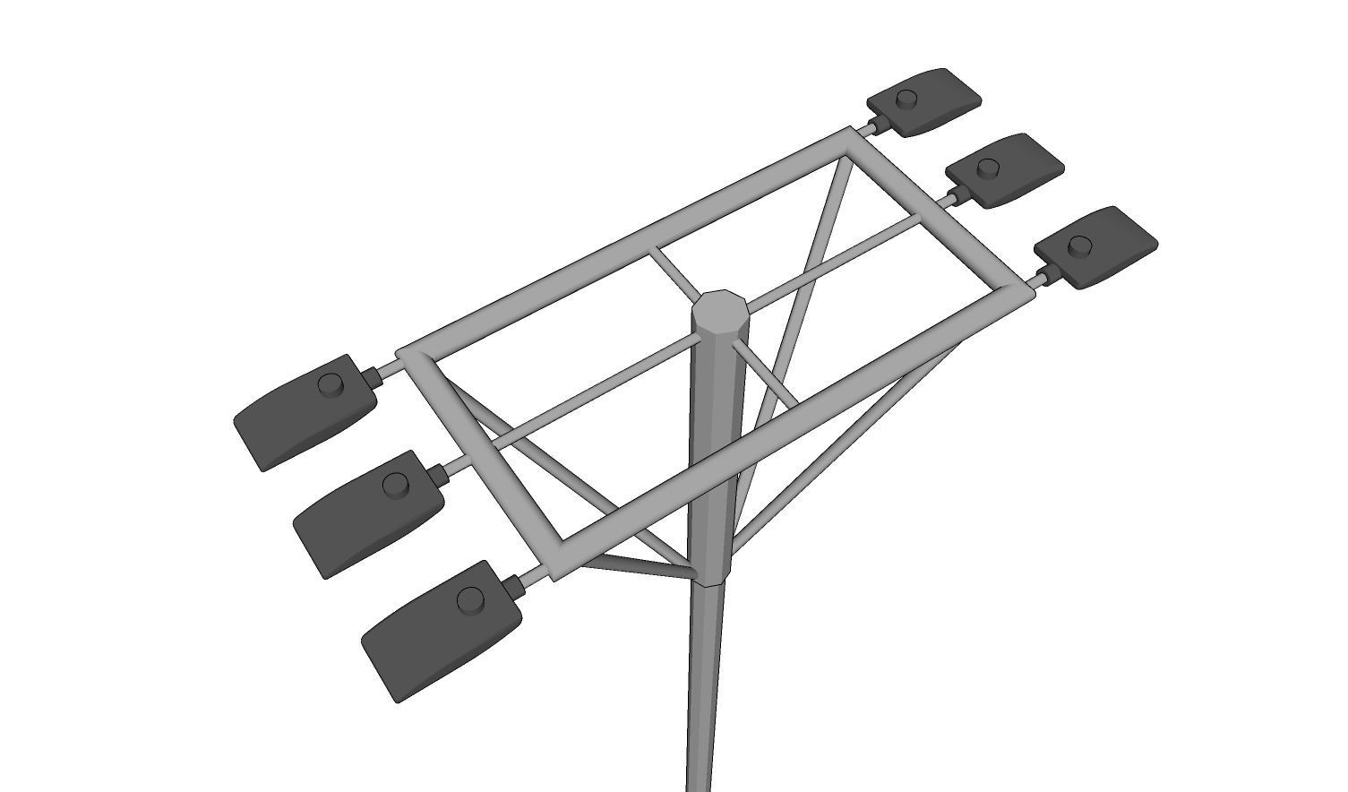 Lamp Post - Light Pole - Light Post - Street Light 17 3D model_8