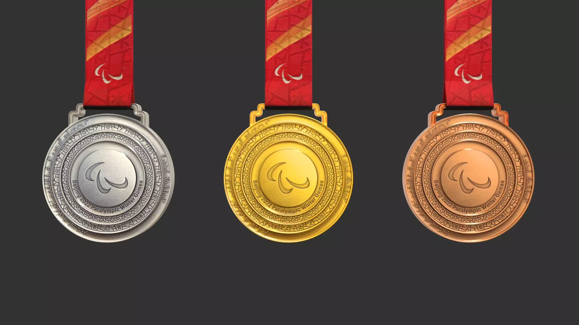 The winter of 2022 Beijing paralympic games medal Olympic medal 3D model_0