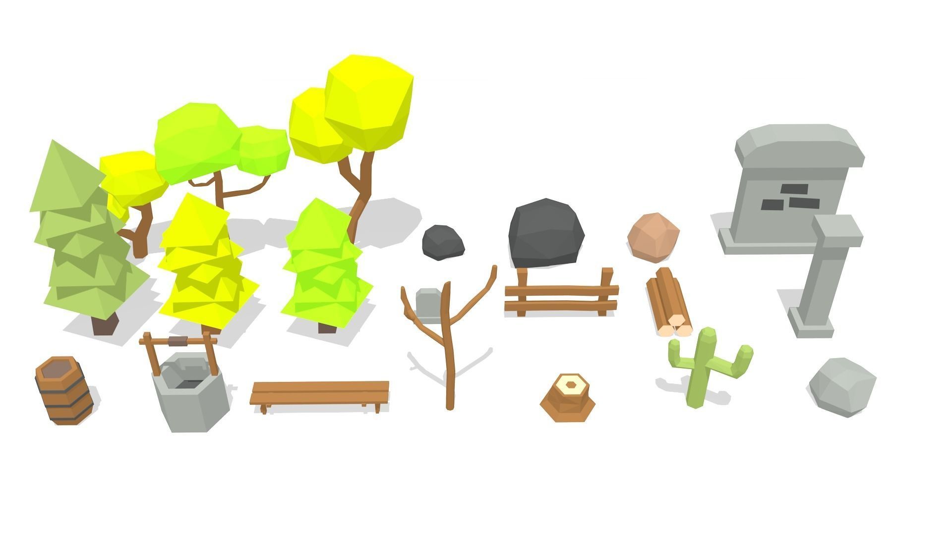 Full Low Poly Nature Pack  Low-poly 3D model_3
