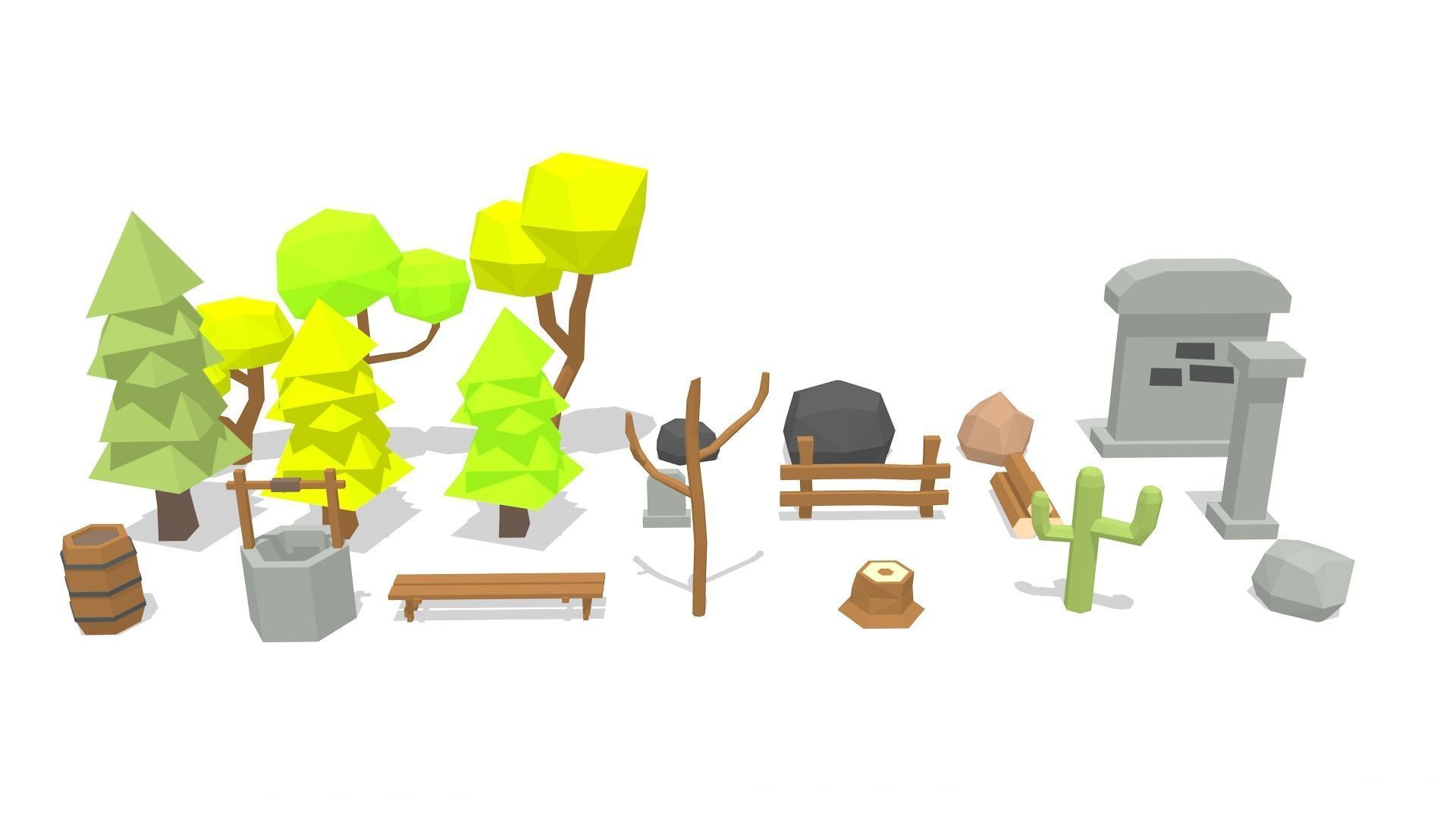 Full Low Poly Nature Pack  Low-poly 3D model_1