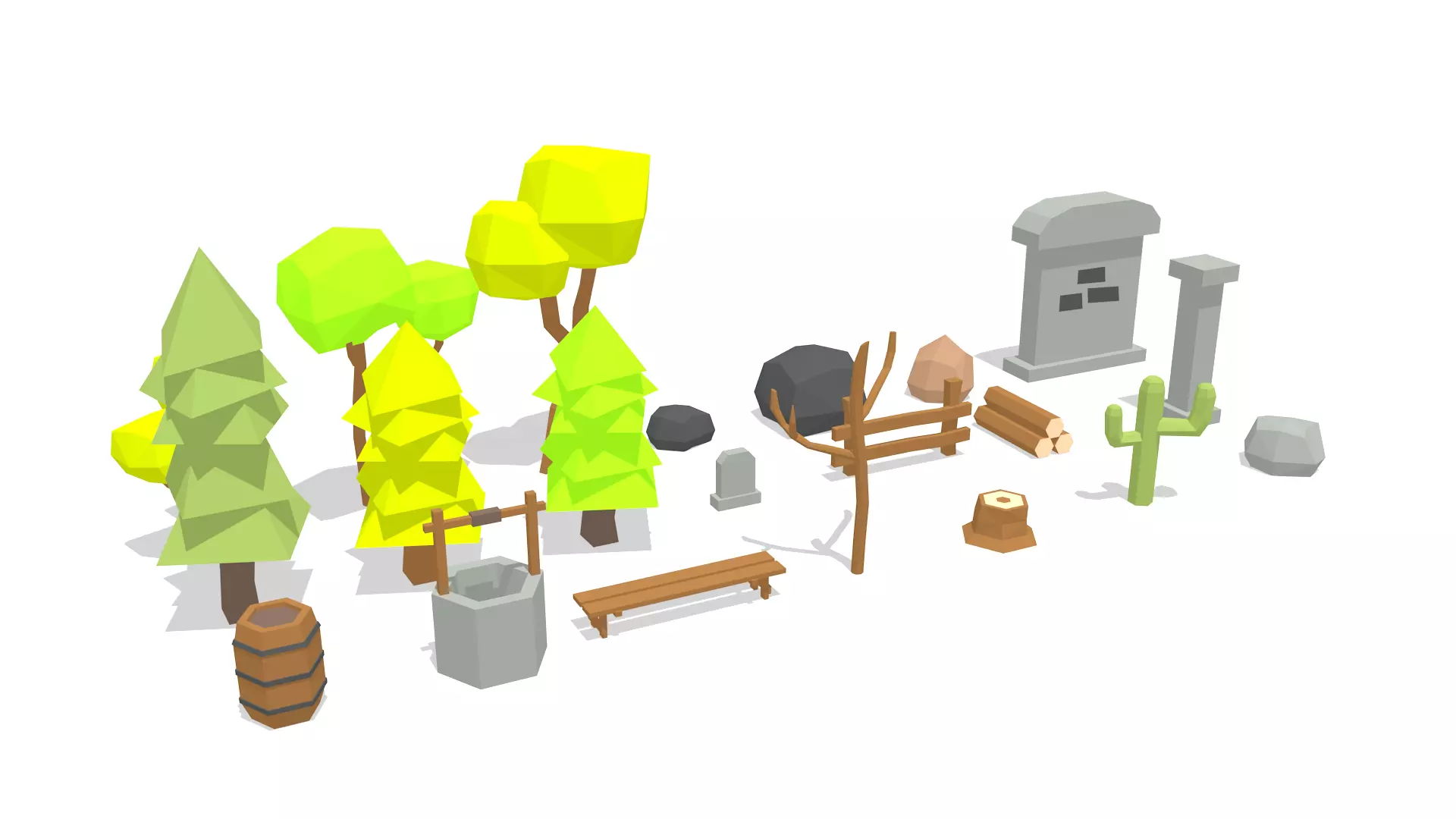 Full Low Poly Nature Pack  Low-poly 3D model_0