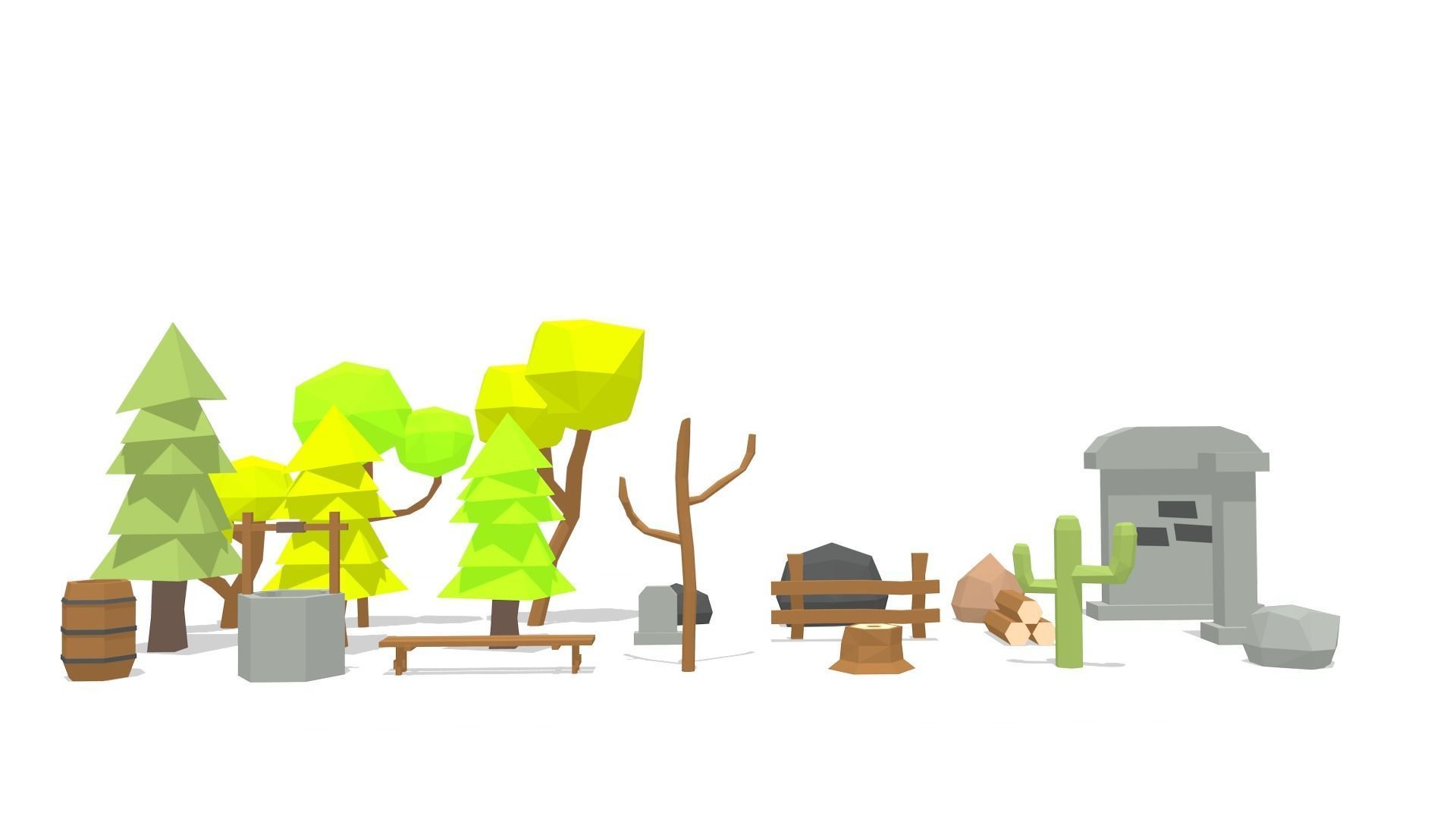 Full Low Poly Nature Pack  Low-poly 3D model_2