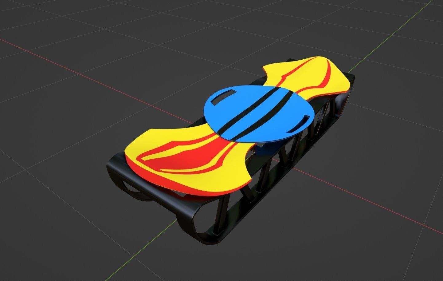 Sleigh chair with design Low-poly 3D model_6