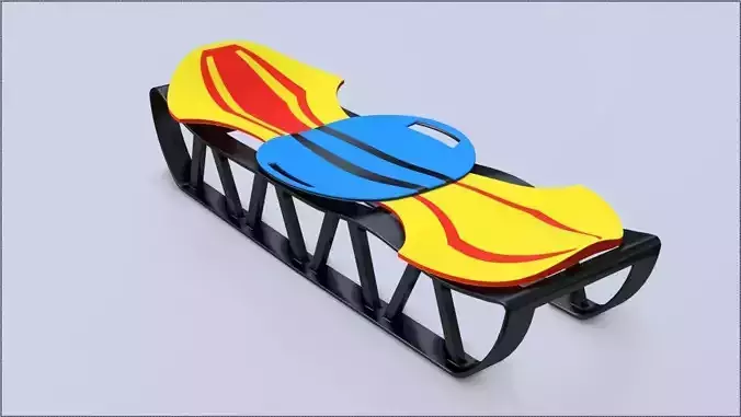 Sleigh chair with design Low-poly 3D model