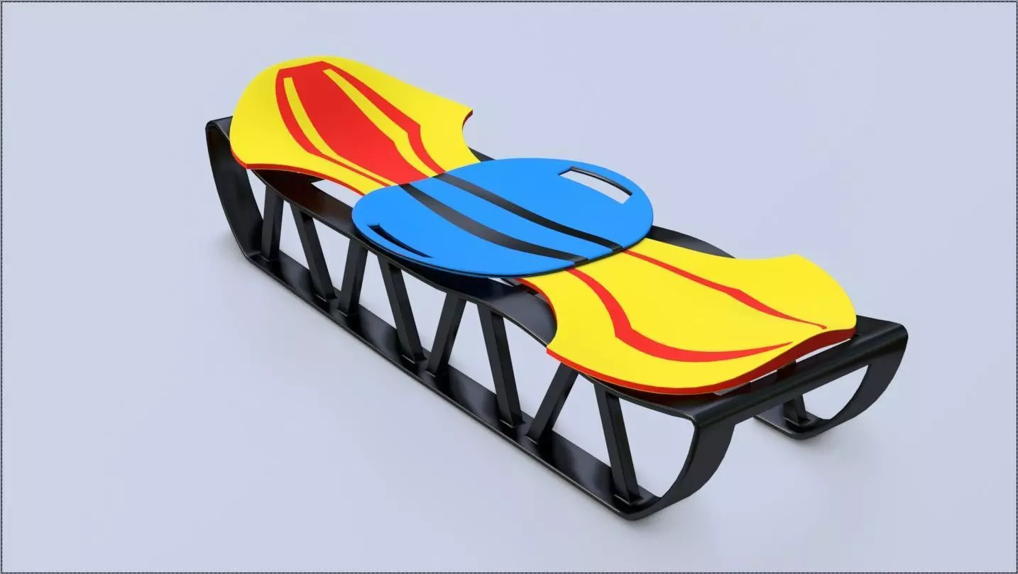 Sleigh chair with design Low-poly 3D model_0