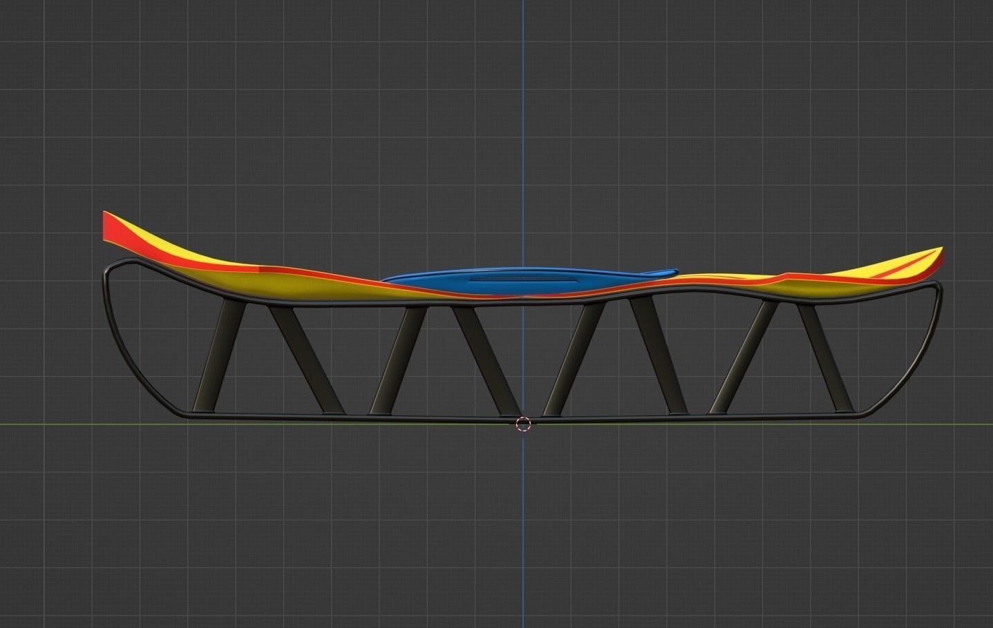 Sleigh chair with design Low-poly 3D model_13