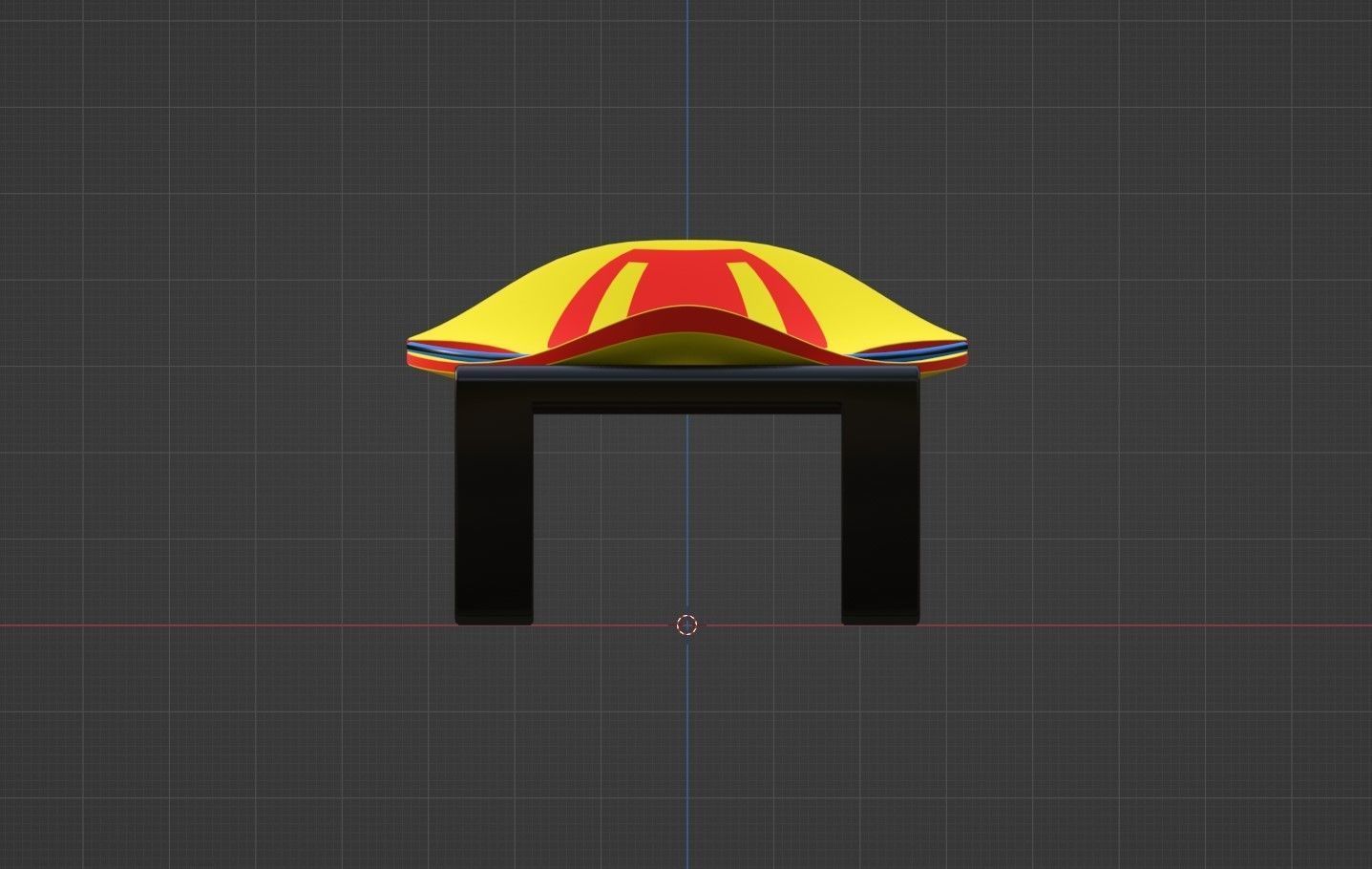 Sleigh chair with design Low-poly 3D model_10